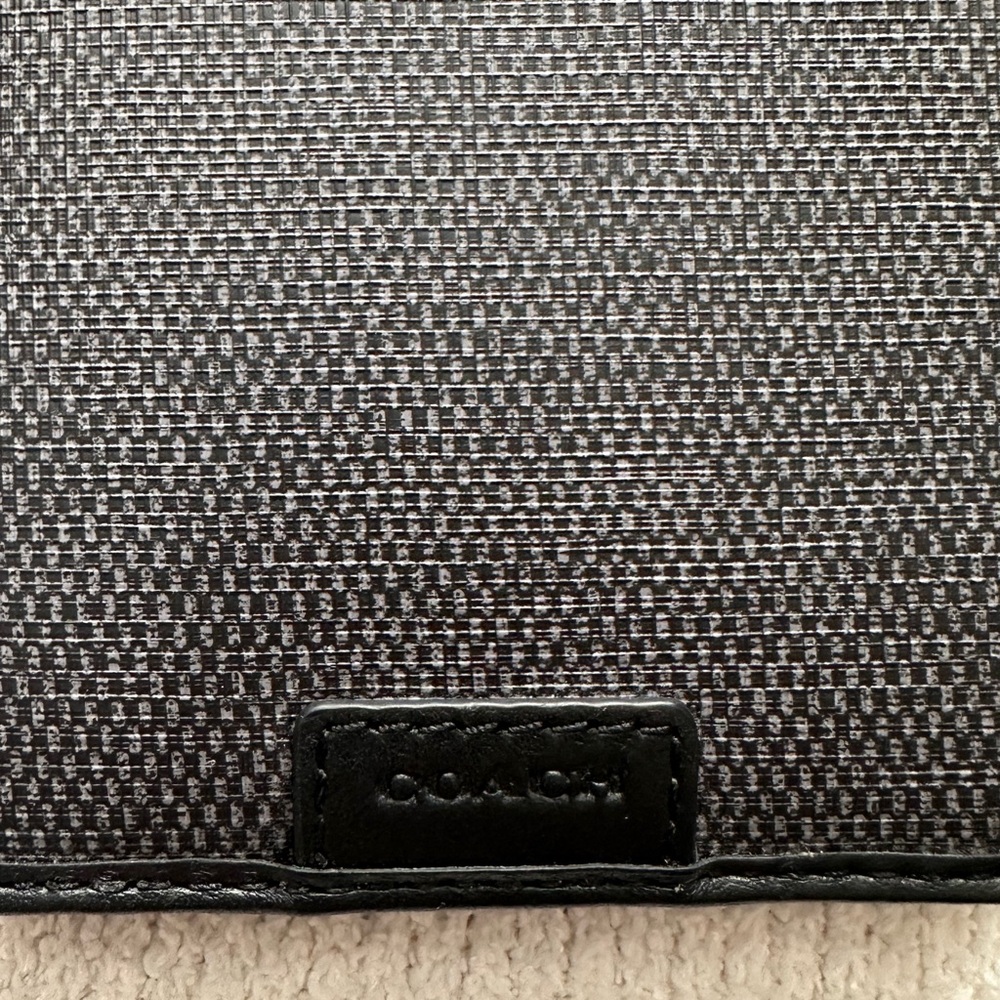 Coach Textured Black and Gray Men's Wallet